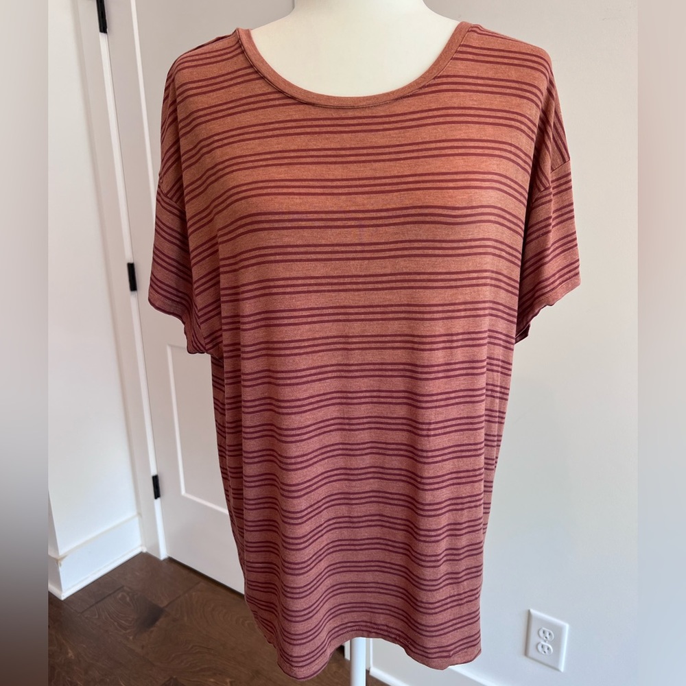 PrAna Vino Heather Stripe Foundation Slouch Top Size XL